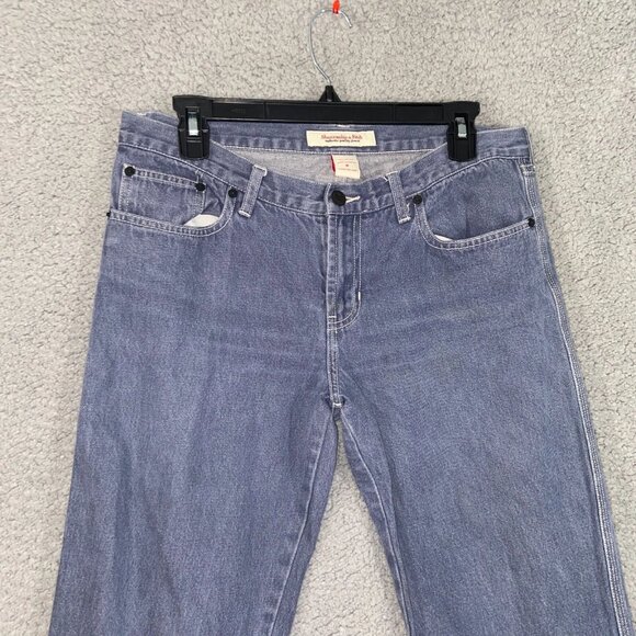Women's blue-grey straight-leg light-colored mid-rise jeans - Picture 3 of 10